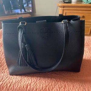 Tory Burch Thea Center Zip Top pebbled tote